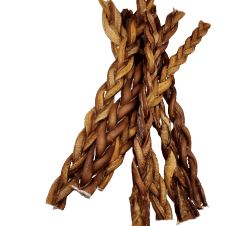 12" braided thick bully stick